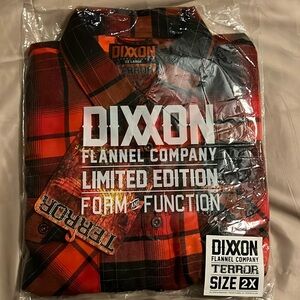 Dixxon X Terror Flannel in Orange/Red/Yellow Plaid Size 2XL
New with tags!